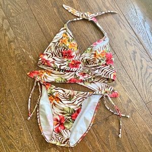 Liquid Blue women’s high leg cut floral bikini